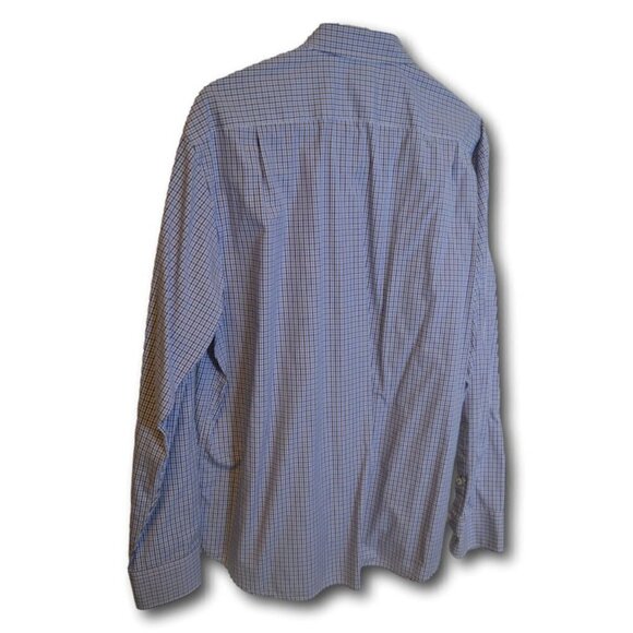UnTUCKIt Blue Plaid Shirt Button Down Chambray XL - Picture 2 of 6